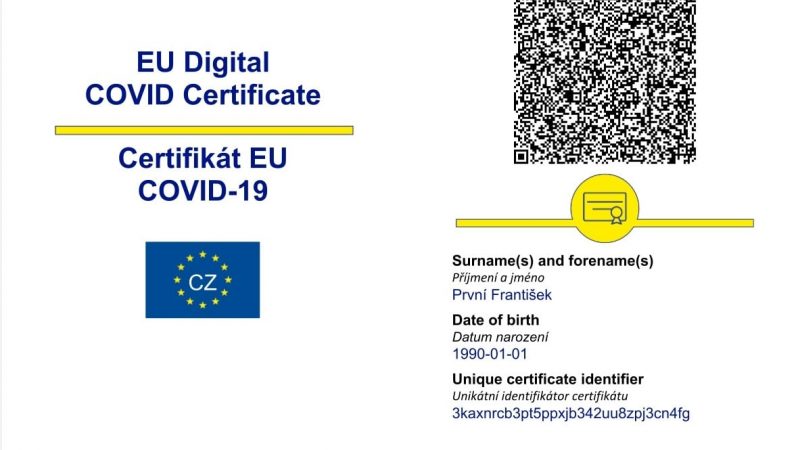 Digitální očkovací certifikát EU